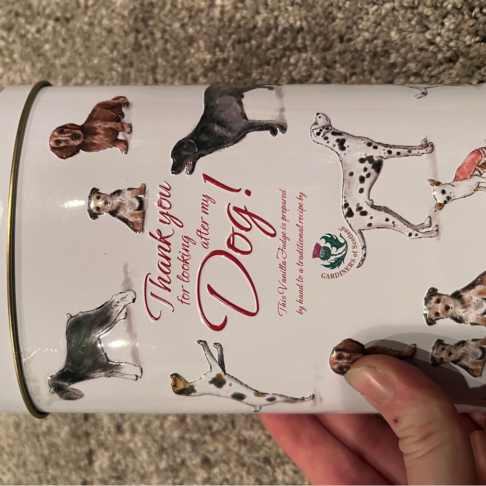 Dog Treat Tin with Dog Illustrations